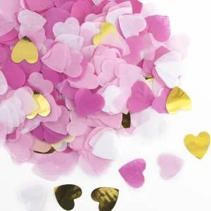 Конфетти тишью+фольга сердце "Нежный микс" 2,5 см, металлик 50 гр./6015271