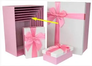 Коробка 20.7*14.3*8,5 Атласный бант, Рогожка /SY604-6710