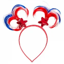 Ободок "Волосы триколор" на пружинке