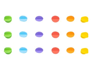 Гирлянда на нитке Круги 3D мульти 2,2м /1404-0529