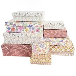 Коробка 14.5*10*5 см. "Флористический декор" ассорти металлик / 503935