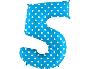 Цифра "5" -  Горошек на голубом /Grabo                     