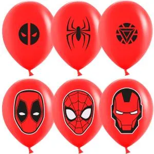 12" Паучок и друзья, красный пастель (Китай)/ 25 шт 612899