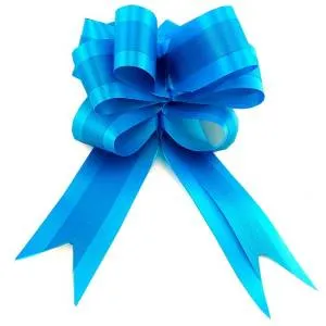 Бант-шар 50 мм. синий с полоской/1705044