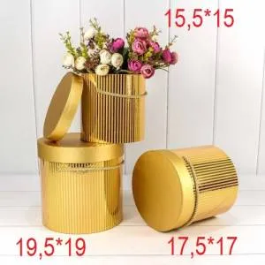 Коробка Цилиндр Золото 15,5*15