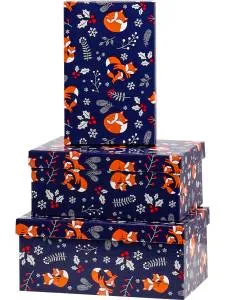 Коробка 15*10*5 см Лисички и веточки