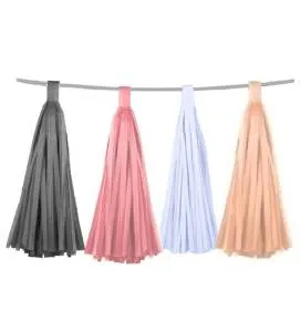 Набор гирлянд Тассел Ассорти Нежность/белый,нежно-розовый,серый, персиковый/20 листов