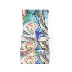 Коробка 20*20*10 см "Камень" тиснение фольгой