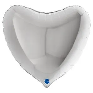 36" Сердце металлик Серебро (Grabo)/ 1204-1277/36009