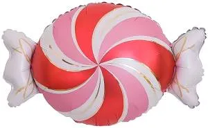 25" Конфета Золотые полоски, розовая/красная / Китай 26944
