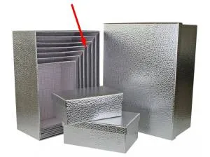 Коробка Текстура кожи серебро 29*22*12.5