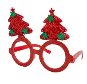 Очки НГ красные"Елочки" / ч23052 