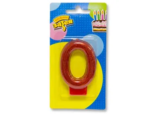 Свеча-цифра "0" Блестящая 7,6см 1502-2143