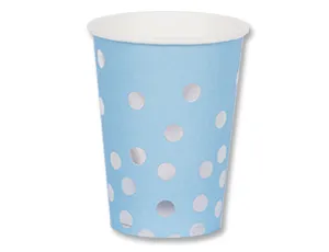 Стаканы бум. Горошек серебр 210мл 6 шт 1502-2872