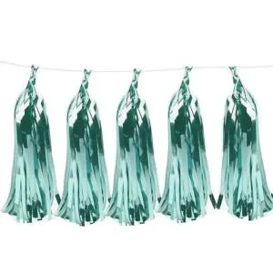 Помпон кисточка 35 см. (Морская волна) 10 листов