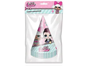 Колпак "Кукла ЛОЛ розовый" / 6 шт