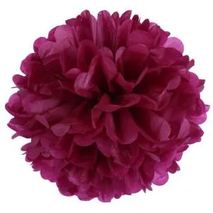 Помпон из бумаги 20 см (марсала)