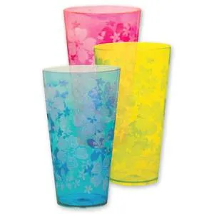 Стаканы пластиковые "Гибискус" 600 мл.