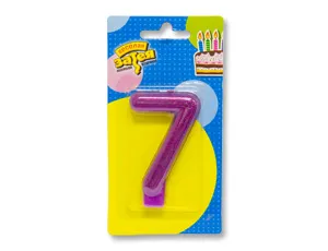Свеча-цифра "7" Блестящая 7,6см 1502-2153