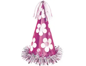 Колпак фольгир. с бахрамой Цветы 25 см.