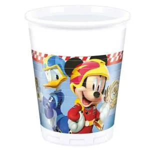 Стаканы пластиковые "Микки Маус Гонщик" 200 мл. 8 шт.