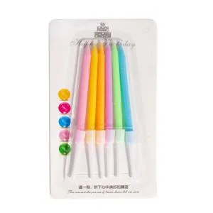 Свечи "Пастель" ассорти 10 см, 6 шт. с держат./ 9370-AL