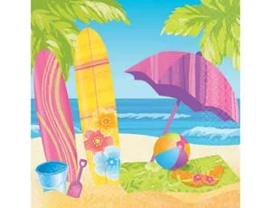 Салфетки бумажные "Лето, море и песок" 33 см. 16 шт.