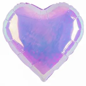 18" Сердце Хамелеон, сиреневый перламутр (Китай) 24967