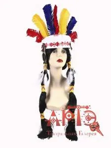 Диадема "Индеец" цветная 8,5*30