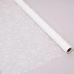 Пленка матовая "Бабочки" 57 см*10 м. белая / ч38128