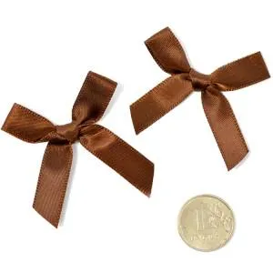 Бантик атласный 3,5 см. коричневый / 1509-2749