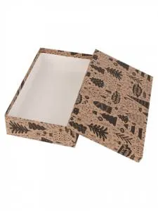 Коробка крафт "Елочки" 9*5*4 см КОР-2006