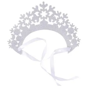 Кокошник "Снежинки" серебро блеск / 1501-6790