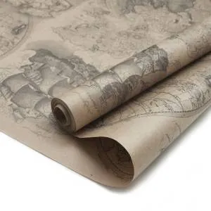 Крафт-бумага Карта мира 0,6*10 м./ 73260