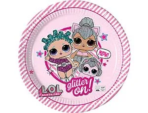Тарелки ЭКО "Кукла ЛОЛ" 23 см.,8 шт.