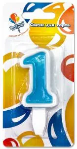 Свеча-цифра 1, ассорти, 5 см