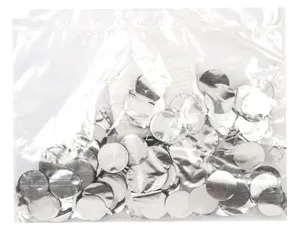 Конфетти "Круги фольг серебро" 2 см 30 гр.