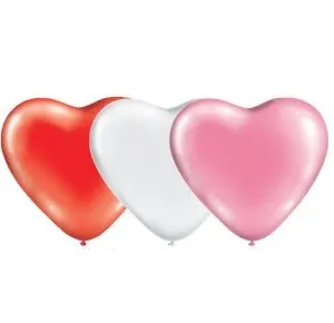 Сердце 10" металлик (красное\белое\розовое)