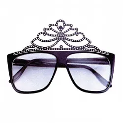 Очки Корона черные с блестками