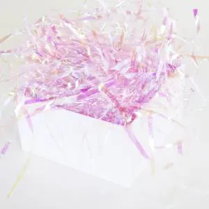 Наполнитель для коробок "Мерцающие феттучини" Розовый ПЭТ 50гр. /6231109