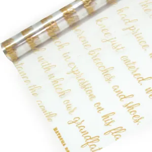 Пленка упаков Рукопись Золото /70см*8м 73023