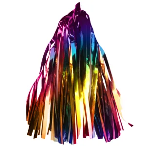 Помпон кисточка 35 см. (радужный металлик) 12 листов 521237