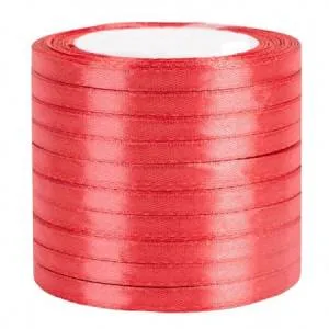 Лента атлас коралловая 0,6 см.*22,85 м./87995904