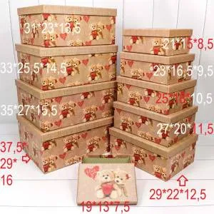 Коробка 29*22*12,5 Мишка с сердцем
