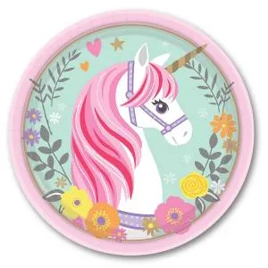 Тарелка "Единорог нежный" 17 см. 8 шт./1502-3225
