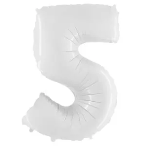 Цифра "5" - белая/ Flexmetal