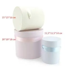 Коробка 11,5*11,5*14 см Микс Пастель(роз,бел,голуб) /180-150