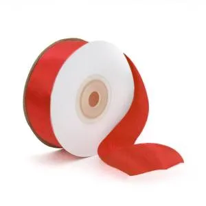 Лента атлас классический красный 7 мм*22,85 м