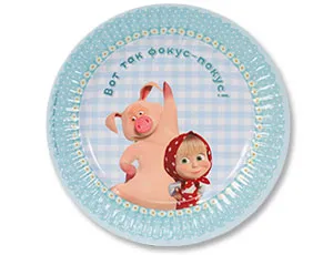 Тарелка бум. "Маша и Медведь Ромашки" 17 см, 6 шт. 1502-3181