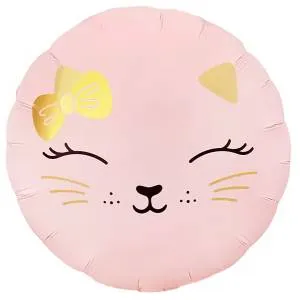 18" Кошечка с бантом, розовый сатин / Китай 26114